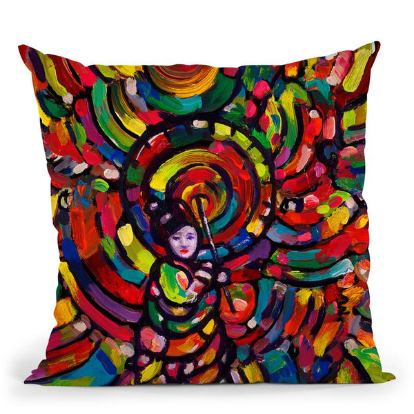 Cosmic Umbrella Lady Throw Pillow By Howie Green - All About Vibe