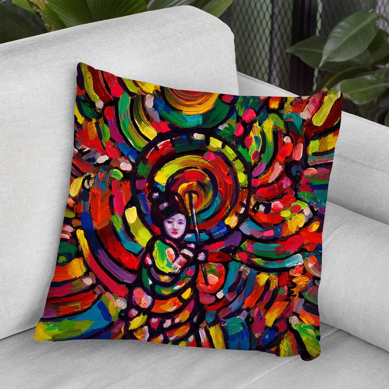Cosmic Umbrella Lady Throw Pillow By Howie Green - All About Vibe