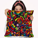 Cosmic Umbrella Lady Throw Pillow By Howie Green - All About Vibe