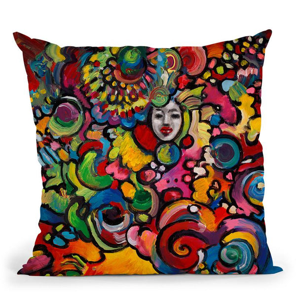 Mardi Gras Lady A Throw Pillow By Howie Green - All About Vibe
