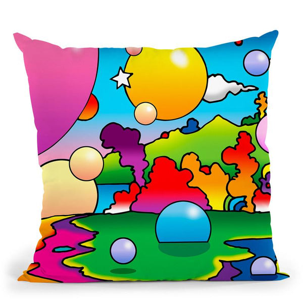 Bubbles Landscape Throw Pillow By Howie Green - All About Vibe