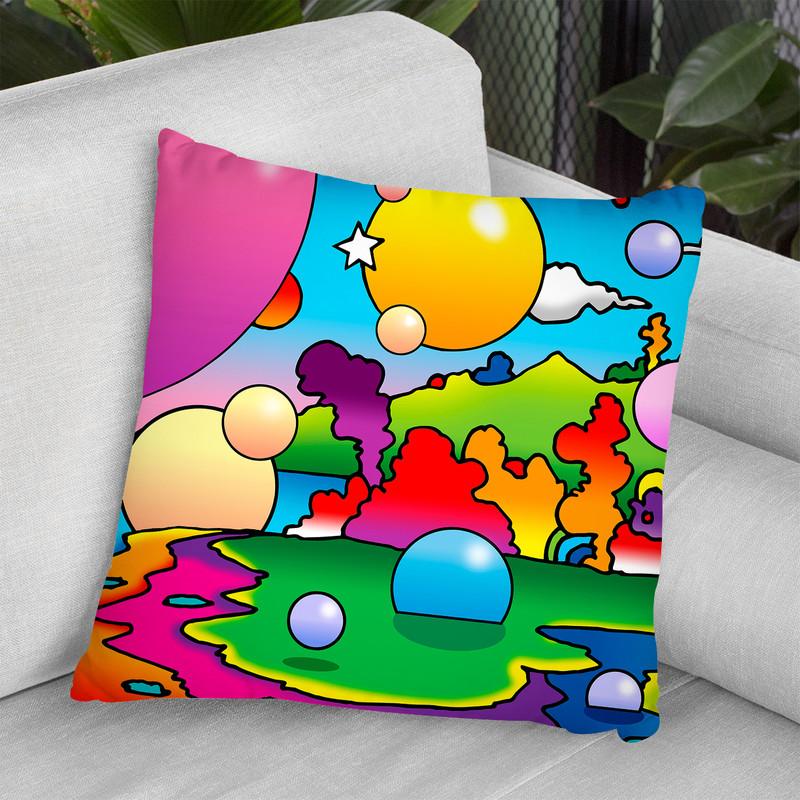 Bubbles Landscape Throw Pillow By Howie Green - All About Vibe