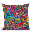 Peace Sign Lines Throw Pillow By Howie Green - All About Vibe
