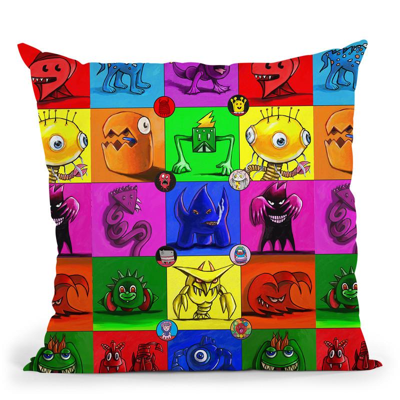 Monsters Throw Pillow By Howie Green - All About Vibe