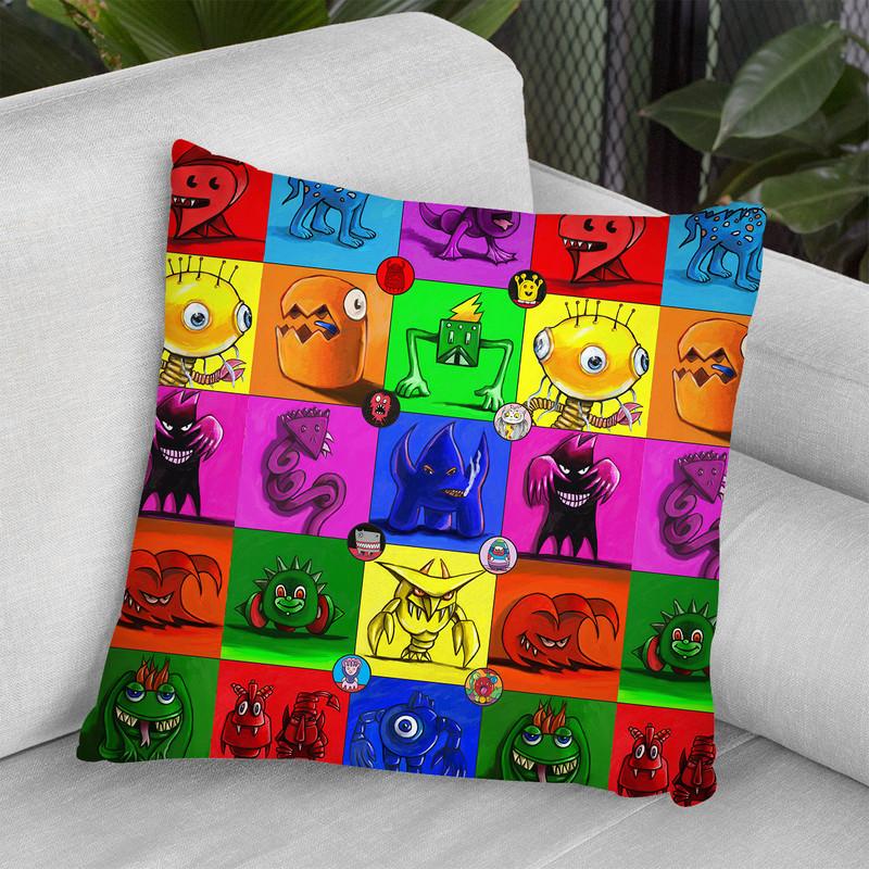 Monsters Throw Pillow By Howie Green - All About Vibe