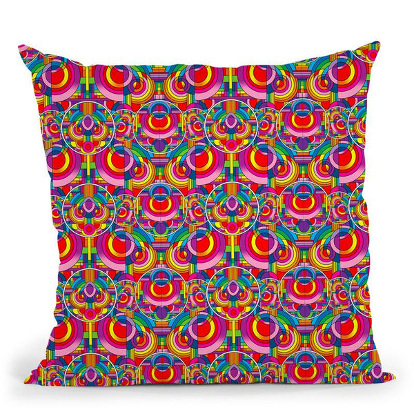 Pop Art Deco Circles Pattern Throw Pillow By Howie Green - All About Vibe