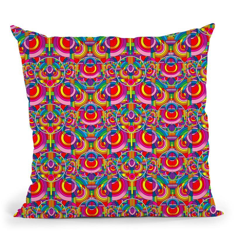 Pop Art Deco Circles Pattern Throw Pillow By Howie Green - All About Vibe
