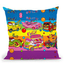 Pop Vehicles Throw Pillow By Howie Green - All About Vibe