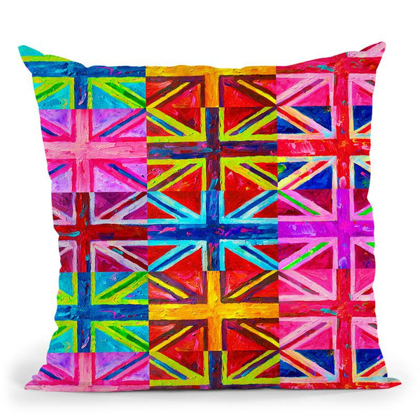 Union Jacks Throw Pillow By Howie Green - All About Vibe