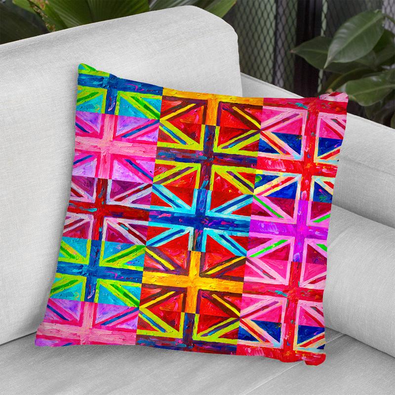 Union Jacks Throw Pillow By Howie Green - All About Vibe
