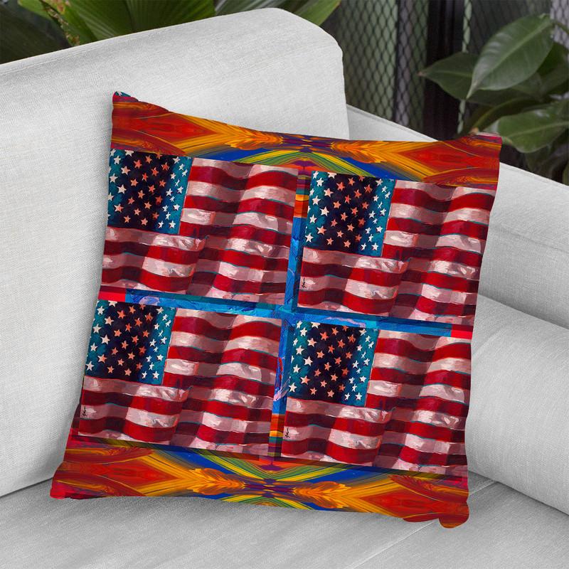 Us Flags Throw Pillow By Howie Green - All About Vibe