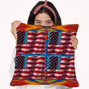 Us Flags Throw Pillow By Howie Green - All About Vibe