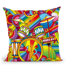 Pop Art Drums Throw Pillow By Howie Green - All About Vibe