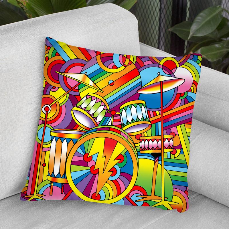 Pop Art Drums Throw Pillow By Howie Green - All About Vibe
