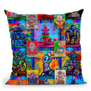 Pop Art Robots Throw Pillow By Howie Green - All About Vibe