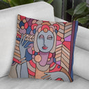 Pop Deco Lady 512 Throw Pillow By Howie Green - All About Vibe