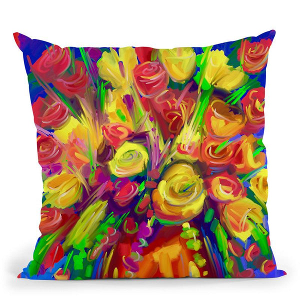 Pop Flowers 215 Throw Pillow By Howie Green - All About Vibe