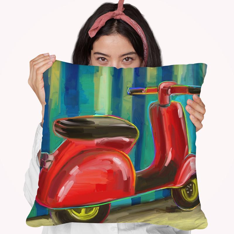 Pop Scooter Throw Pillow By Howie Green - All About Vibe