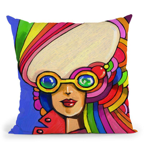 Pop Sunglasses Lady Throw Pillow By Howie Green - All About Vibe