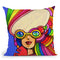 Pop Sunglasses Lady Throw Pillow By Howie Green - All About Vibe
