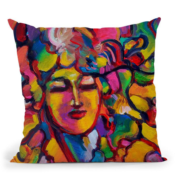 Mardi Gras Lady 6151 Throw Pillow By Howie Green - All About Vibe