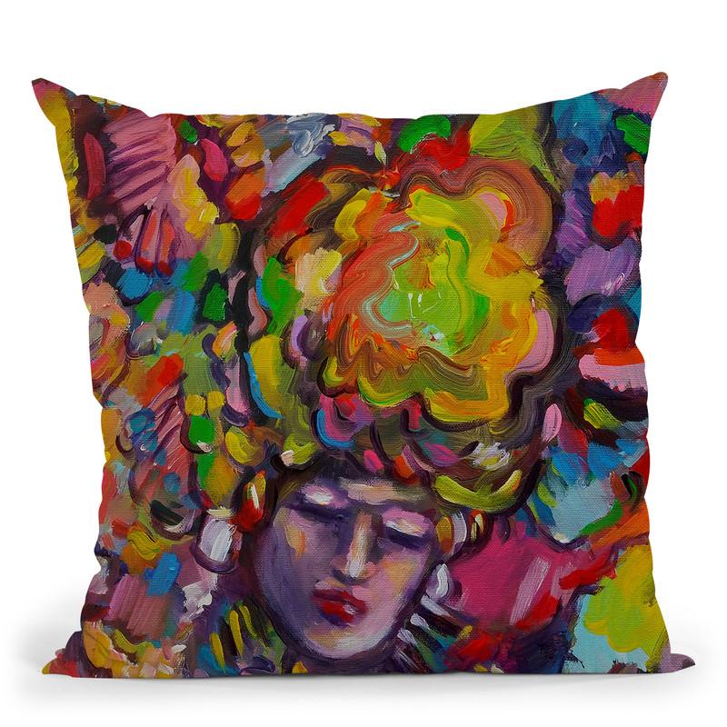 Mardi Gras Lady 6152 Throw Pillow By Howie Green - All About Vibe