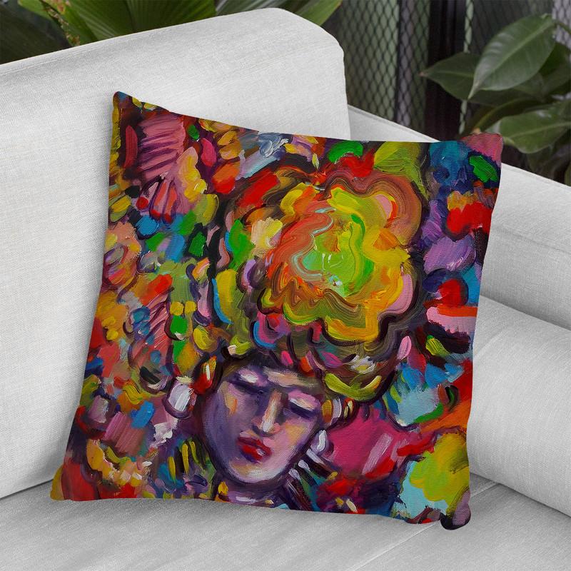 Mardi Gras Lady 6152 Throw Pillow By Howie Green - All About Vibe
