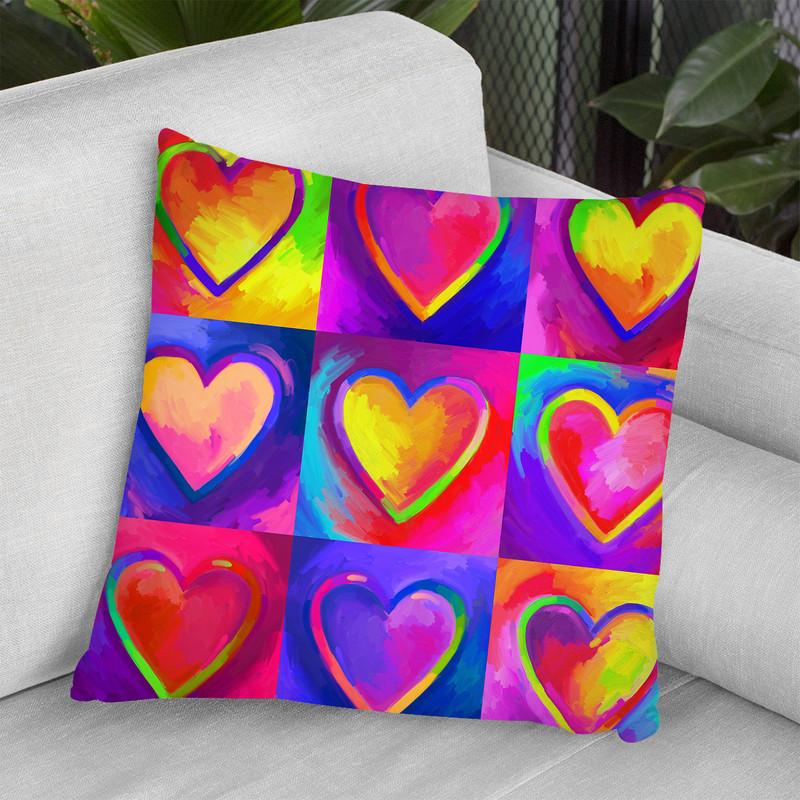 Pop Art Heart 2 Throw Pillow By Howie Green - All About Vibe