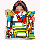 Pop Art Stripes Curve Throw Pillow By Howie Green - All About Vibe