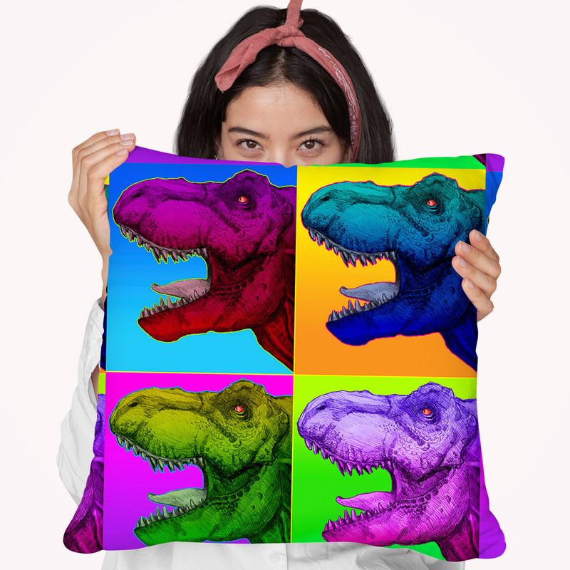 Pop Art Dinosaurs 1 Throw Pillow By Howie Green - All About Vibe