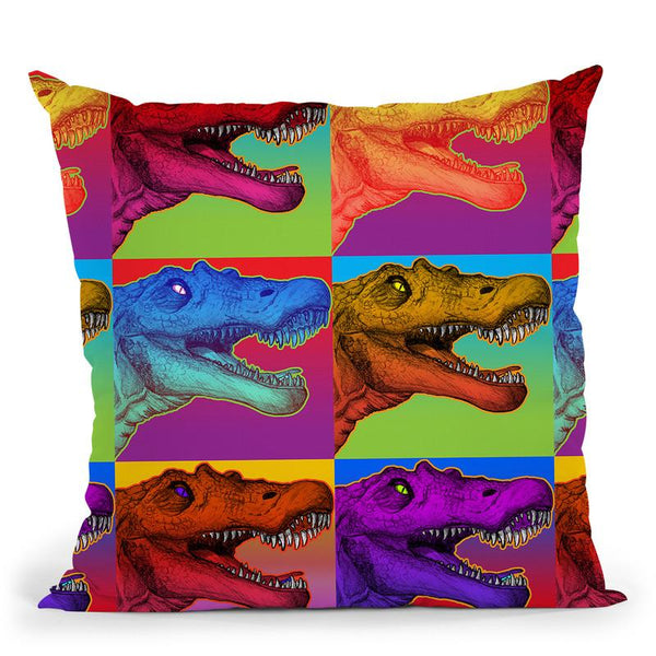 Pop Art Dinosaurs 2 Throw Pillow By Howie Green - All About Vibe