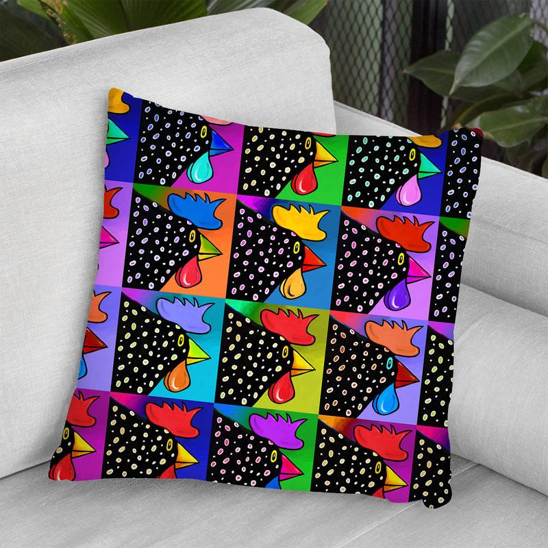 Pop Art Rooster Throw Pillow By Howie Green - All About Vibe