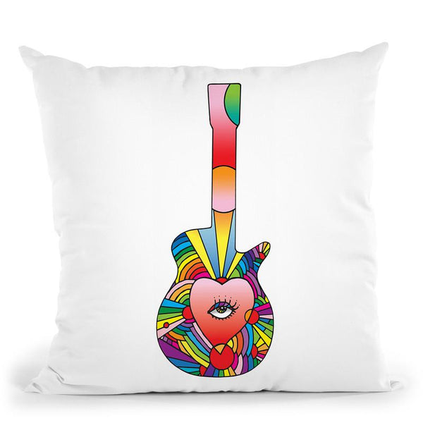 Guitar Eye Heart Throw Pillow By Howie Green - All About Vibe