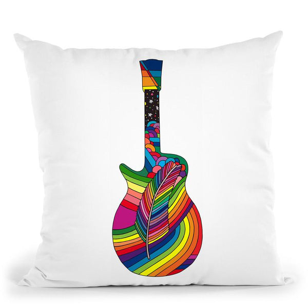 Guitar Feather Throw Pillow By Howie Green - All About Vibe