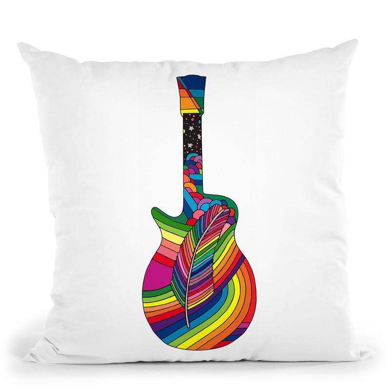 Guitar Feather Throw Pillow By Howie Green - All About Vibe