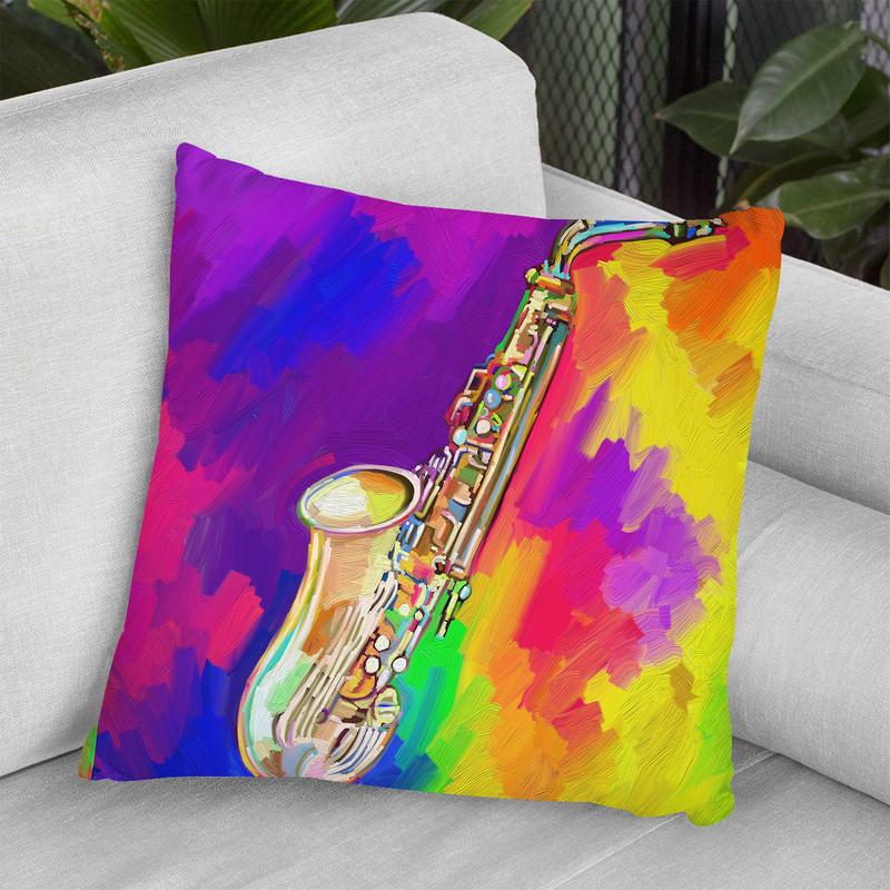 Saxophone Throw Pillow By Howie Green - All About Vibe