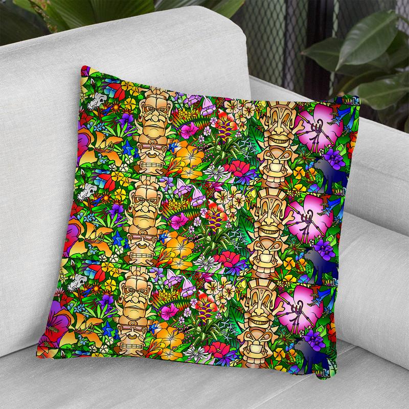 Tiki Gods Throw Pillow By Howie Green - All About Vibe