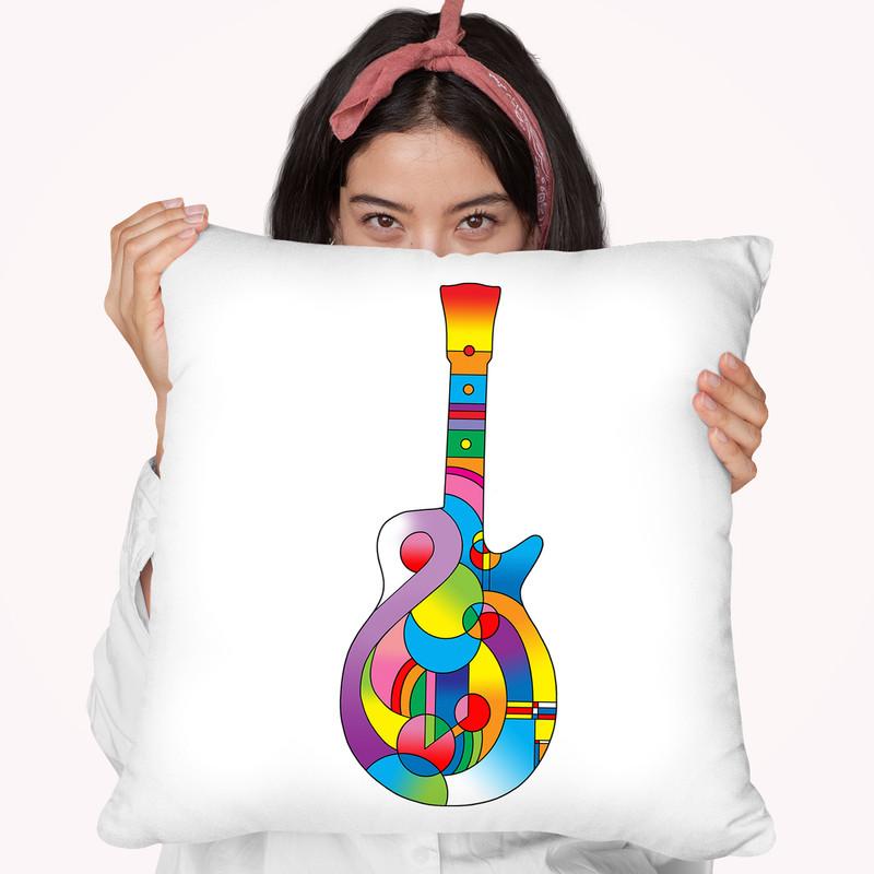 Guitar 712 Throw Pillow By Howie Green - All About Vibe
