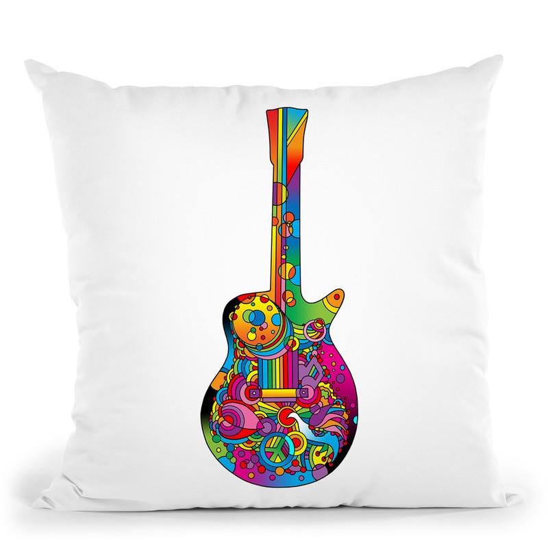 Guitar 01 Throw Pillow By Howie Green - All About Vibe