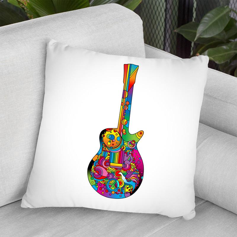 Guitar 01 Throw Pillow By Howie Green - All About Vibe
