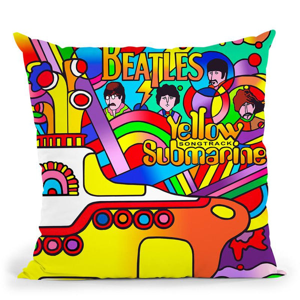 Yellow Submarine Throw Pillow By Howie Green - All About Vibe