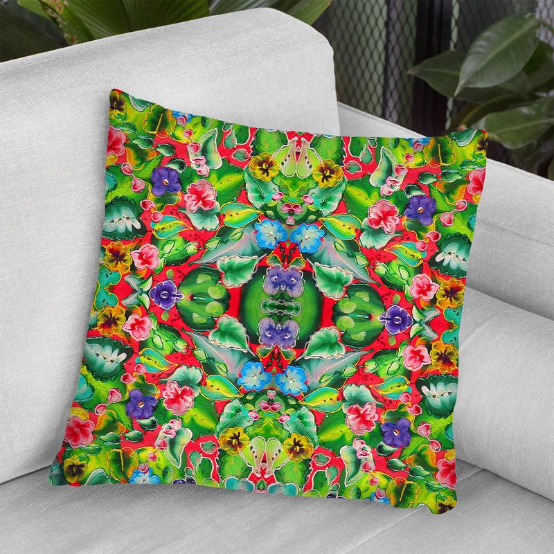 Flowers Pink 715 Throw Pillow By Howie Green - All About Vibe