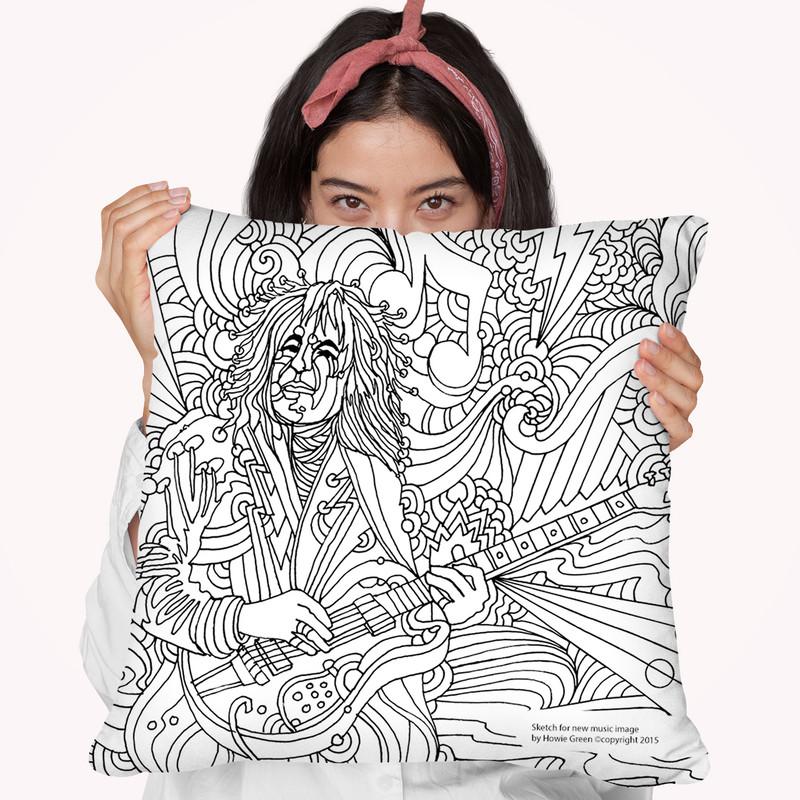 Music Sketch Throw Pillow By Howie Green - All About Vibe