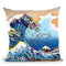 Pop Art Great Wave Throw Pillow By Howie Green - All About Vibe