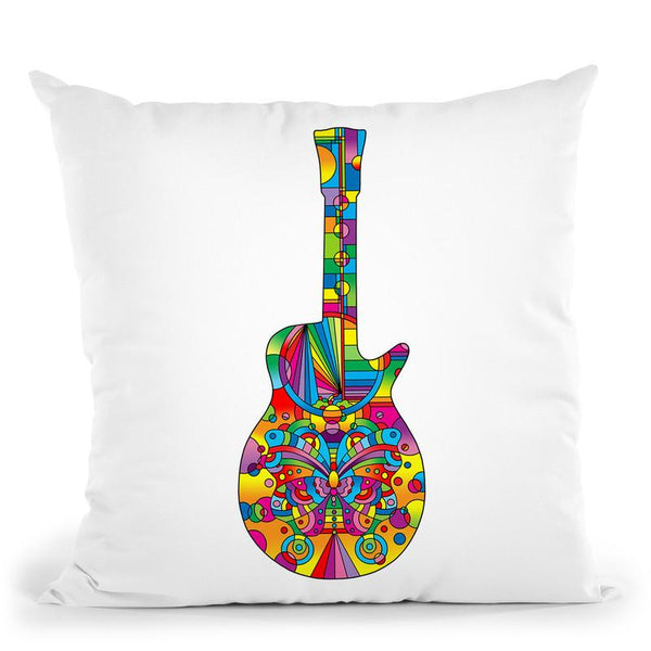 Pop Art Guitar Butterfly Throw Pillow By Howie Green - All About Vibe