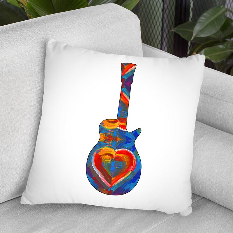 Pop Art Guitar Heart Brush Throw Pillow By Howie Green - All About Vibe