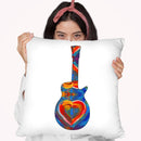 Pop Art Guitar Heart Brush Throw Pillow By Howie Green - All About Vibe