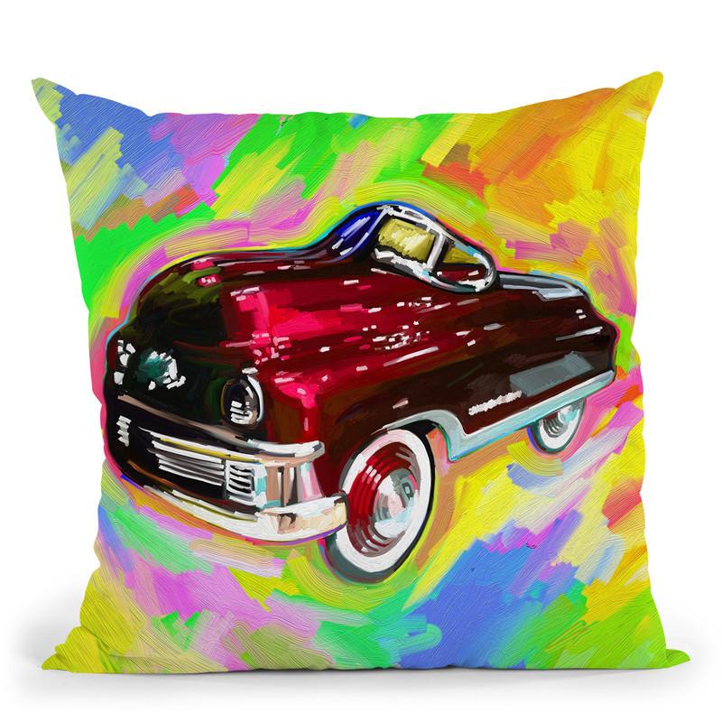Pop Art Kiddie Car Throw Pillow By Howie Green - All About Vibe