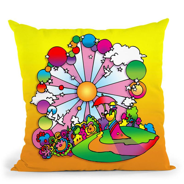 Pop Art Umbrella Man Patch Throw Pillow By Howie Green - All About Vibe