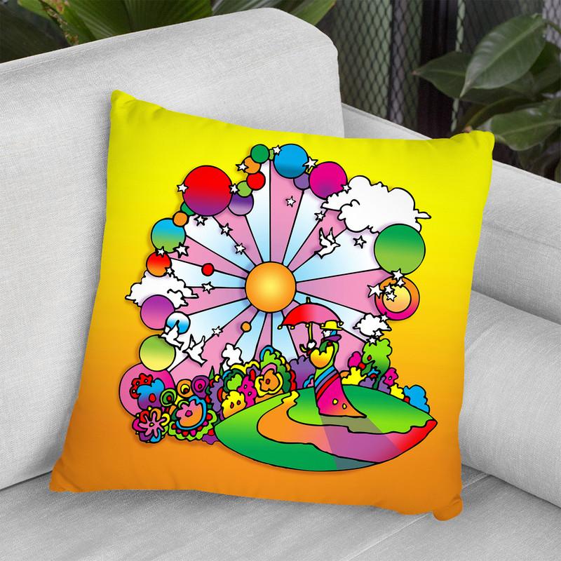 Pop Art Umbrella Man Patch Throw Pillow By Howie Green - All About Vibe